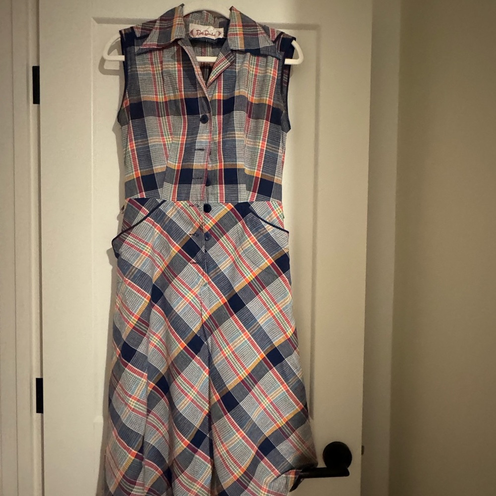 Vintage! Plaid Sleeveless Dress